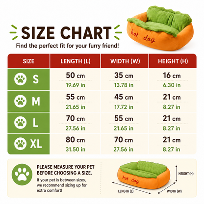 OneHappyPet™ Hot Dog Bed